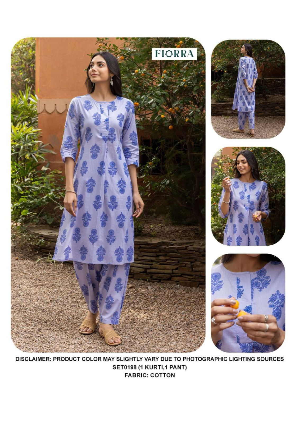 Fiorra SET0198 Designer Cotton Kurti With Bottom Wholesale Shop In Surat